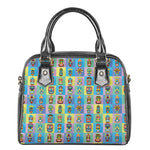 Colorful Tiki Pattern Print Shoulder Handbag
