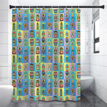 Colorful Tiki Pattern Print Shower Curtain