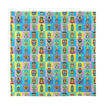 Colorful Tiki Pattern Print Silk Bandana