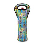 Colorful Tiki Pattern Print Single Neoprene Wine Tote