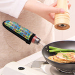 Colorful Tiki Pattern Print Skillet Handle Cover