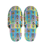 Colorful Tiki Pattern Print Slippers