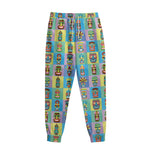 Colorful Tiki Pattern Print Sweatpants
