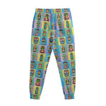 Colorful Tiki Pattern Print Sweatpants
