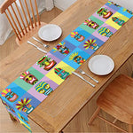 Colorful Tiki Pattern Print Table Runner