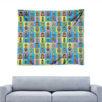 Colorful Tiki Pattern Print Tapestry
