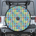 Colorful Tiki Pattern Print Tire Cover With Camera Hole