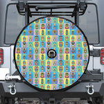 Colorful Tiki Pattern Print Tire Cover With Camera Hole