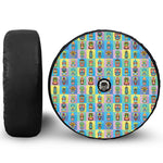 Colorful Tiki Pattern Print Tire Cover With Camera Hole