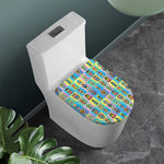 Colorful Tiki Pattern Print Toilet Lid Cover