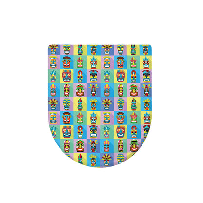 Colorful Tiki Pattern Print Toilet Lid Cover