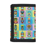 Colorful Tiki Pattern Print Trifold Wallet
