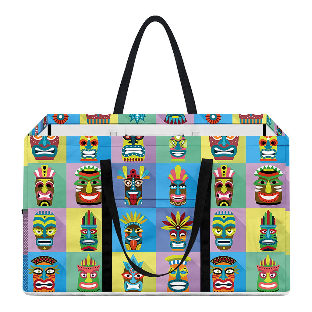 Colorful Tiki Pattern Print Utility Tote Bag