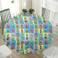 Colorful Tiki Pattern Print Waterproof Round Tablecloth