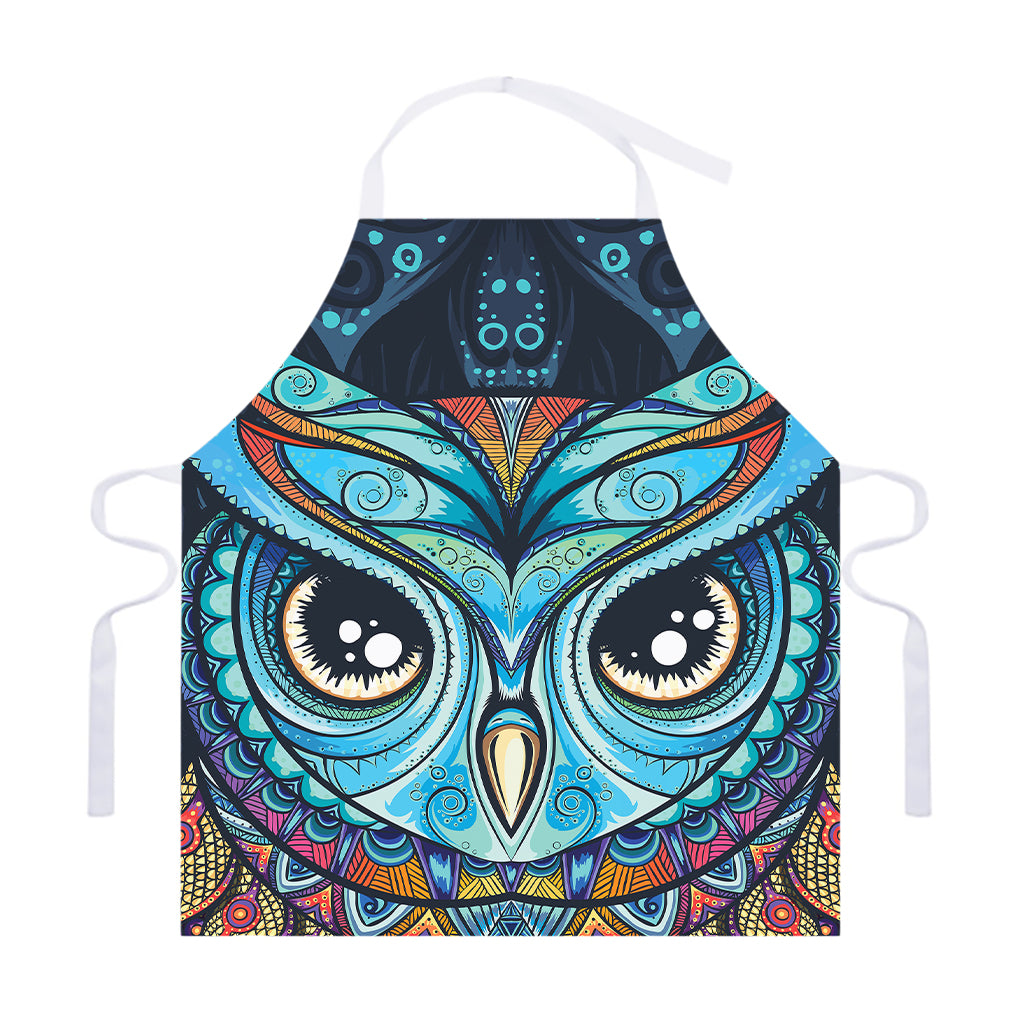 Colorful Tribal Owl Print Adjustable Apron