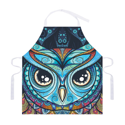 Colorful Tribal Owl Print Adjustable Apron