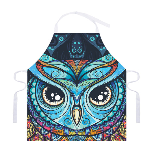 Colorful Tribal Owl Print Adjustable Apron