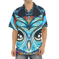 Colorful Tribal Owl Print Aloha Shirt
