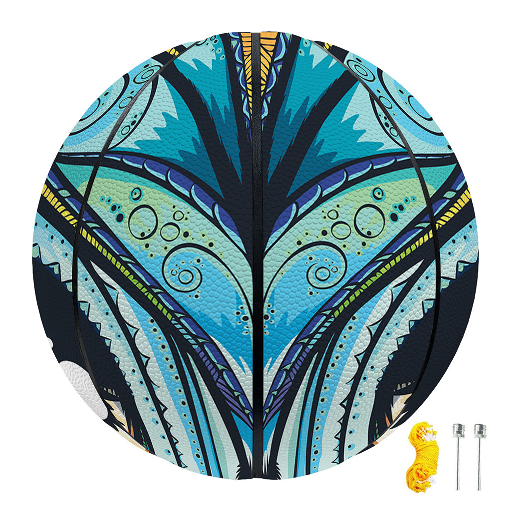 Colorful Tribal Owl Print Basketball