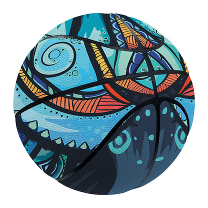 Colorful Tribal Owl Print Basketball