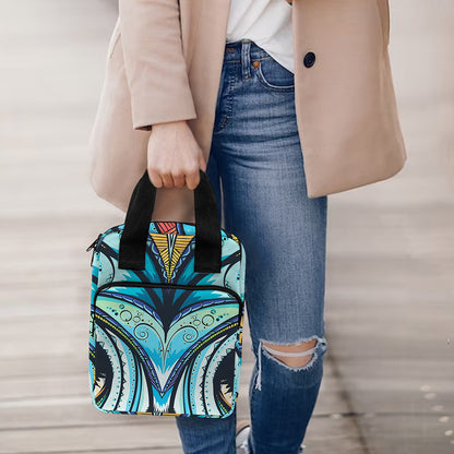 Colorful Tribal Owl Print Bible Tote Bag