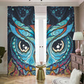 Colorful Tribal Owl Print Dimout Pencil Pleat Curtains