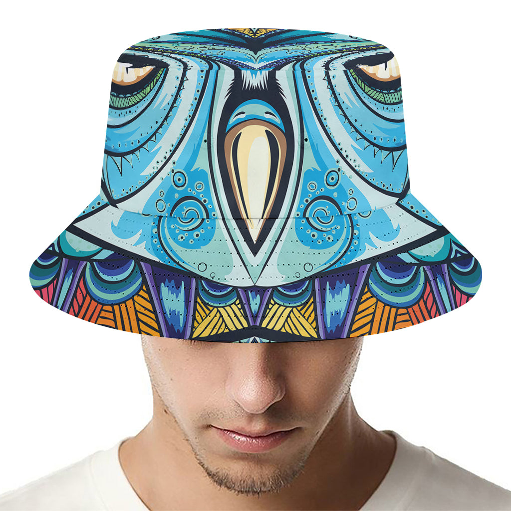Colorful Tribal Owl Print Bucket Hat