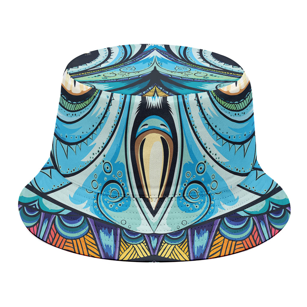 Colorful Tribal Owl Print Bucket Hat