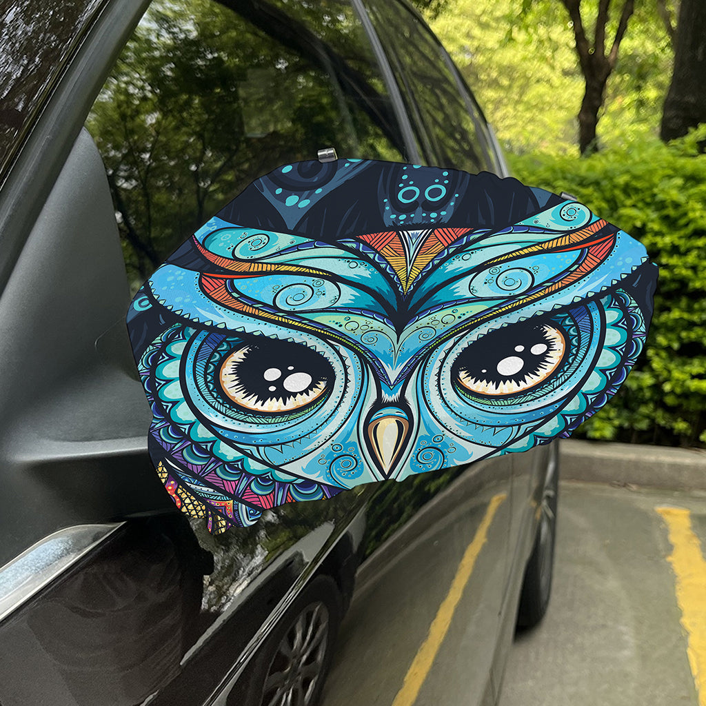Colorful Tribal Owl Print Car Side Mirror Covers