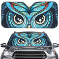 Colorful Tribal Owl Print Car Windshield Sun Shade