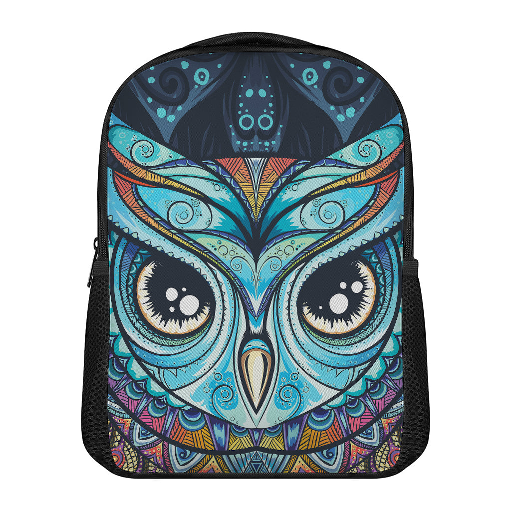 Colorful Tribal Owl Print Casual Backpack
