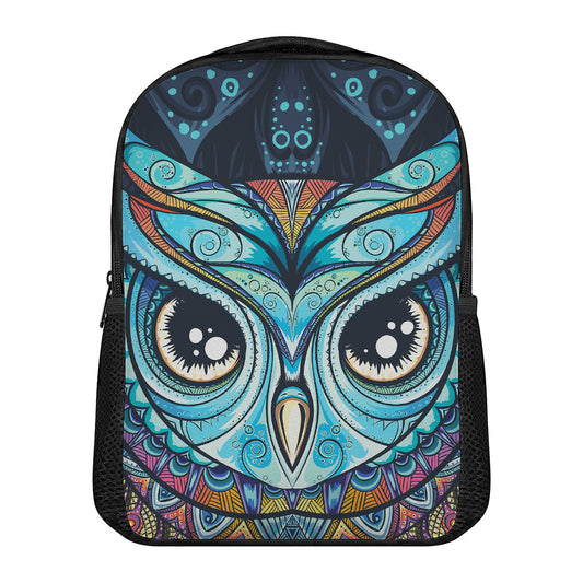 Colorful Tribal Owl Print Casual Backpack