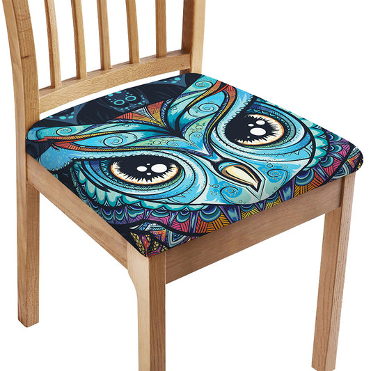 Colorful Tribal Owl Print Chair Cushion Cover