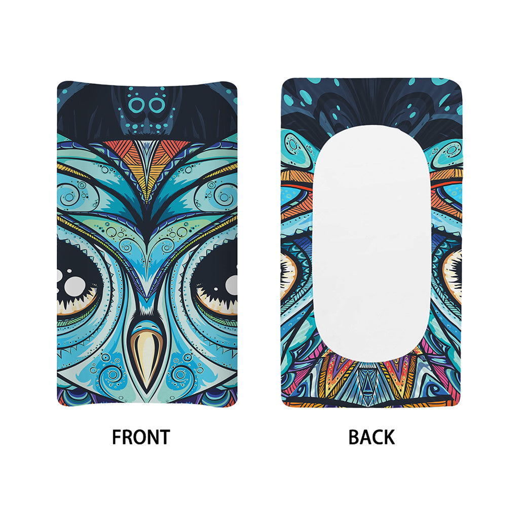 Colorful Tribal Owl Print Changing Pad Cover