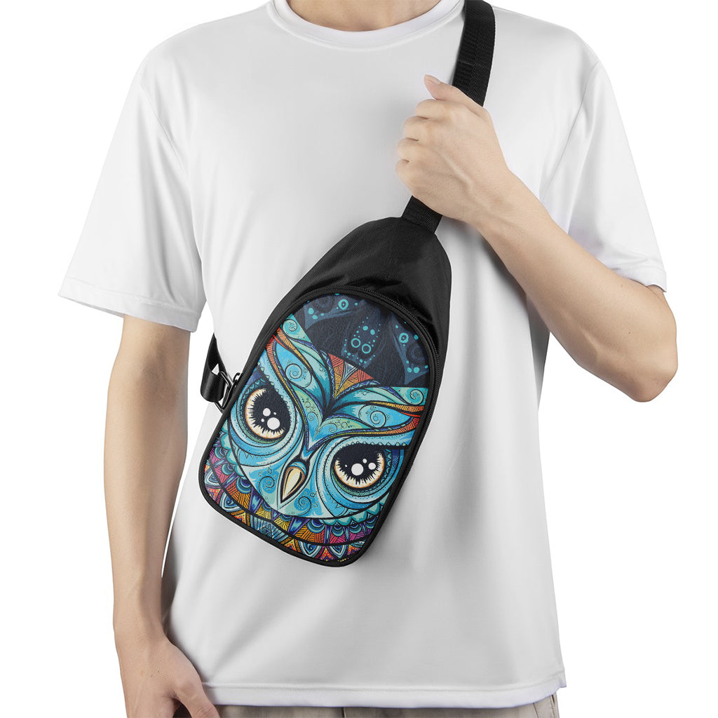 Colorful Tribal Owl Print Chest Bag