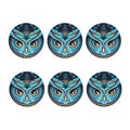 Colorful Tribal Owl Print Coaster Set