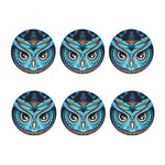 Colorful Tribal Owl Print Coaster Set