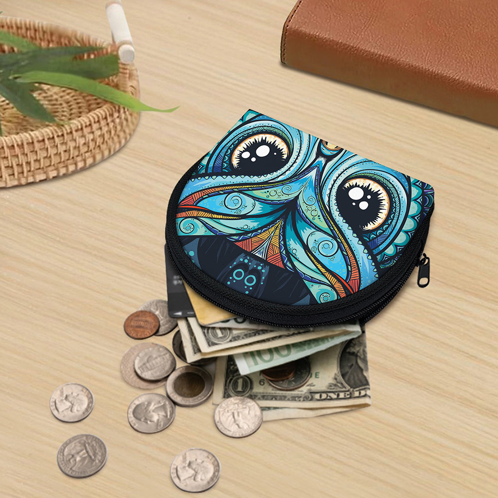 Colorful Tribal Owl Print Coin Purse
