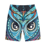 Colorful Tribal Owl Print Cotton Shorts