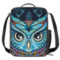 Colorful Tribal Owl Print Crossbody Lunch Bag