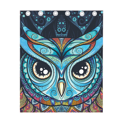 Colorful Tribal Owl Print Curtain