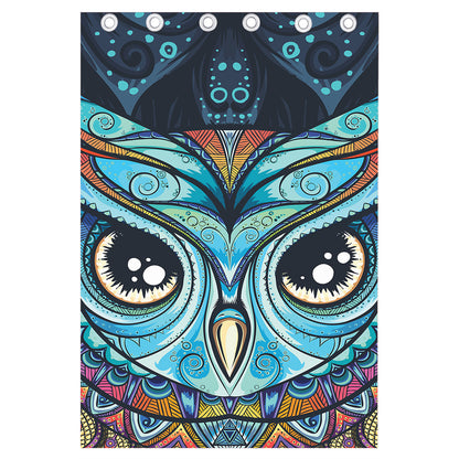 Colorful Tribal Owl Print Curtain