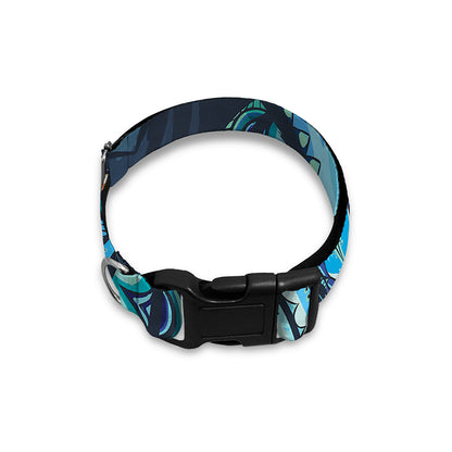 Colorful Tribal Owl Print Dog Collar