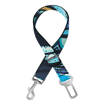 Colorful Tribal Owl Print Dog Seat Belt