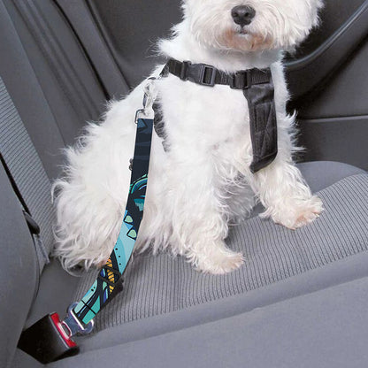 Colorful Tribal Owl Print Dog Seat Belt