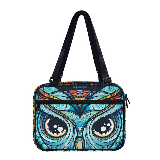 Colorful Tribal Owl Print Double Strap Bible Bag