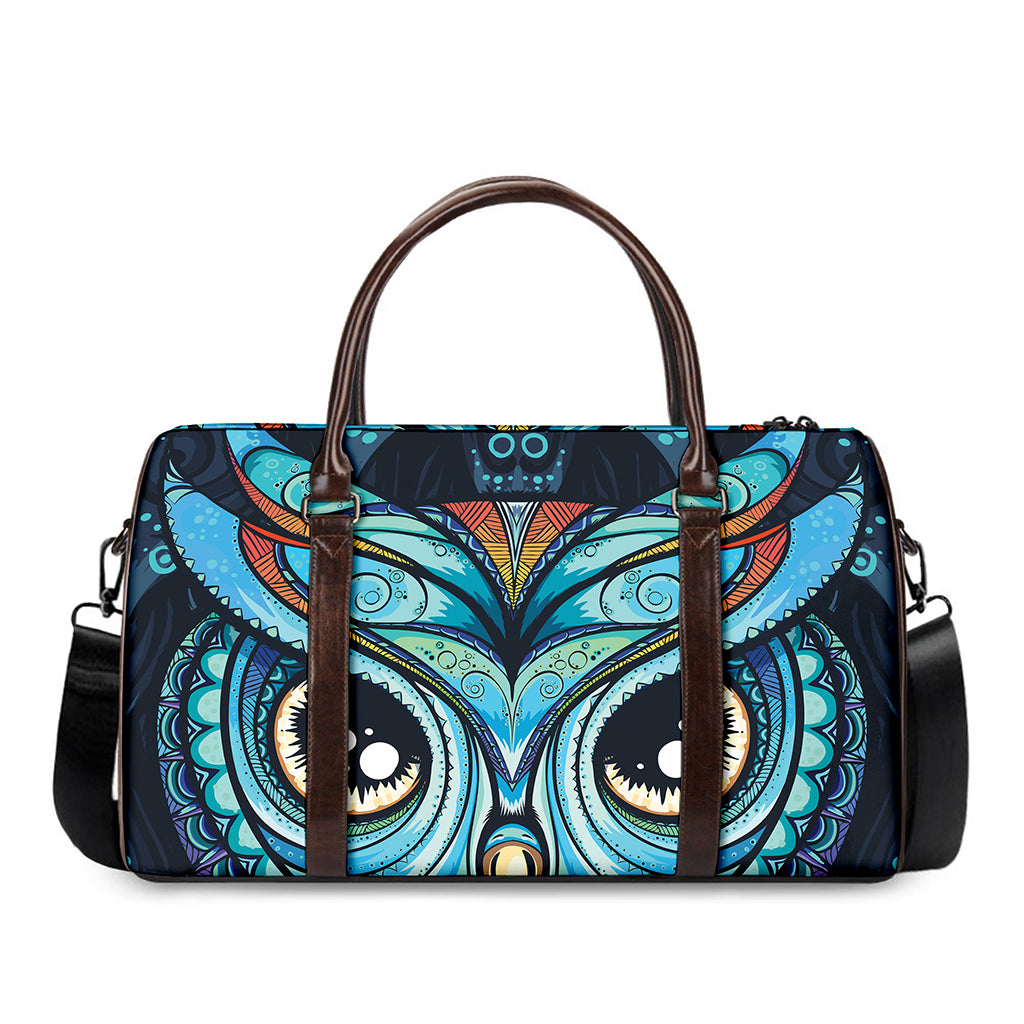 Colorful Tribal Owl Print Duffle Bag
