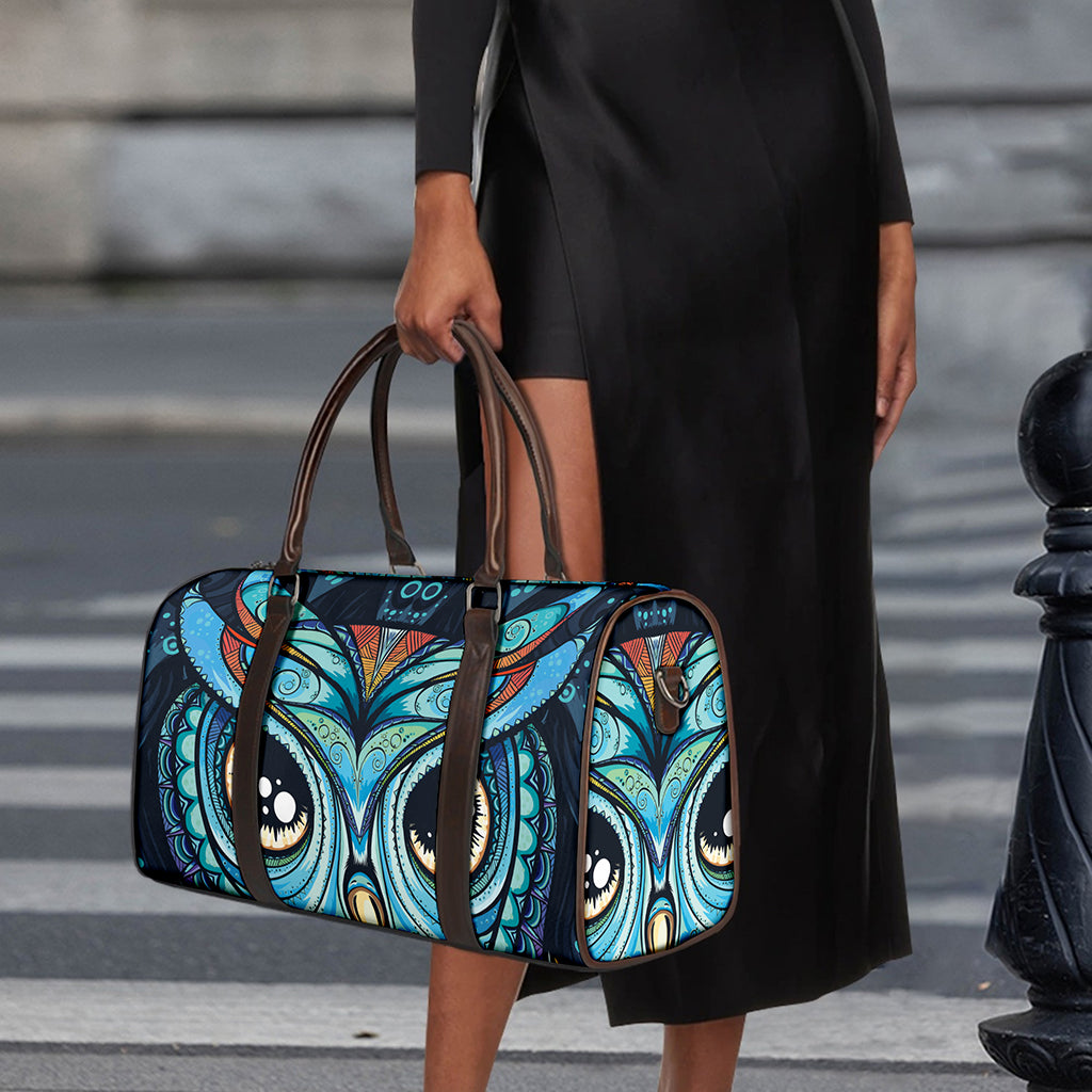 Colorful Tribal Owl Print Duffle Bag
