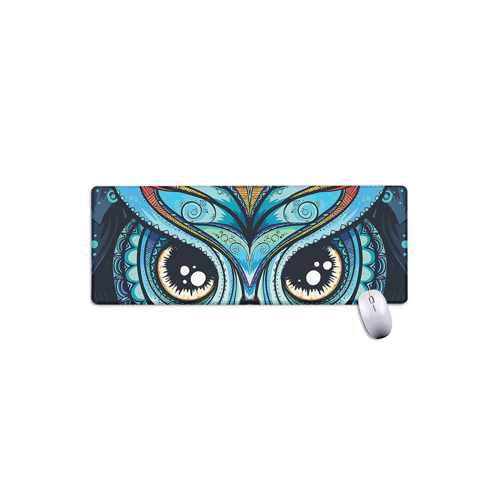 Colorful Tribal Owl Print Extended Mouse Pad