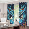 Colorful Tribal Owl Print Extra Wide Grommet Curtains